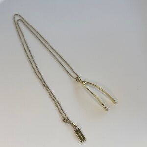 Marc Jacobs Gold Plated Lucky Wishbone Pendant Necklace